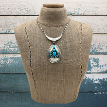 Load image into Gallery viewer, Native American Navajo Sterling & Sleeping Beauty Turquoise Pendant Necklace