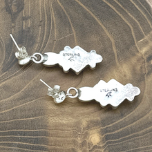 Load image into Gallery viewer, 1990s SOUTHWEST STYLE Sterling Silver & Denim Lapis Post Dangle Earrings Signed