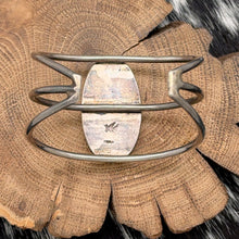 Load image into Gallery viewer, SOUTHWEST STYLE Sterling Silver Cuff Bracelet With Tall Ship Scrimshaw Cabochon
