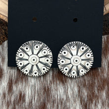 Load image into Gallery viewer, FEDERICO JIMENEZ Sterling Silver Modernist Style Flower Clip On Earrings Circles