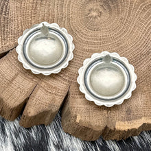 Load image into Gallery viewer, 1980s Native American NAVAJO Sterling Silver Concho Style Round Post Earrings