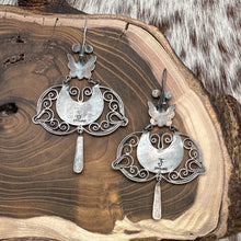 Load image into Gallery viewer, Vintage FEDERICO JIMENEZ Sterling Silver Double Butterfly Chandelier Earrings