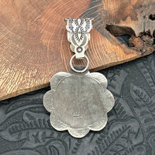 Load image into Gallery viewer, LEANDER TAHE Navajo Sterling Silver 3-D Flower Pendant Large Decorative Bail