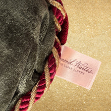 Load image into Gallery viewer, 1990s RAYMOND WAITES Set Of 4 Burgundy & Green Reversible Velour Accent Pillows