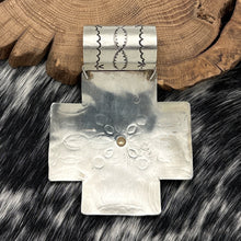 Load image into Gallery viewer, 1990s Native American NAVAJO Sterling Silver Large Four-Way Cross Pendant