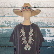 Load image into Gallery viewer, TONYA JUNE RAFAEL Navajo Sterling Turquoise Showstopper Squash Blossom Necklace