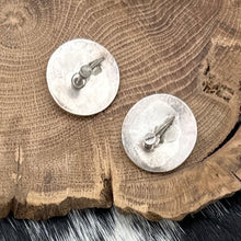 Load image into Gallery viewer, 1960s Native American NAVAJO Sterling Silver Dome Screwback Earrings Leaf Stamps