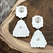 Load image into Gallery viewer, FEDERICO JIMENEZ Sterling Silver Orange Spiny Grey Pearl Cluster Dangle Earrings