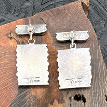 Load image into Gallery viewer, JACQUELINE SILVER Navajo Sterling Silver Pink Mother Of Pearl & Onyx Earrings