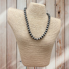Load image into Gallery viewer, MARILYN PLATERO Navajo Sterling Silver 10mm Round Machine Made Bead Necklace 18"