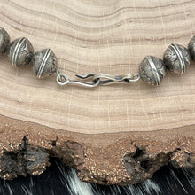 Load image into Gallery viewer, 1970s Native American NAVAJO Silver Turquoise Naja Necklace Morgan Dollar Coins