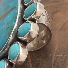 Load image into Gallery viewer, FEDERICO JIMENEZ Sterling Silver Copper Canyon Turquoise Cluster Ring Adjustable