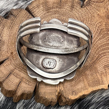 Load image into Gallery viewer, 1960s Native American NAVAJO Sterling Turquoise Cluster Cuff Bracelet Flowers