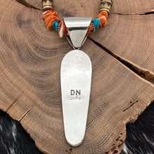 Load image into Gallery viewer, 1990s SOUTHWEST STYLE Sterling & Multi-Stone Corn Maiden Inlay Pendant Necklace