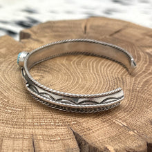 Load image into Gallery viewer, 1920s Native American NAVAJO Sterling & Turquoise Cuff Bracelet Double Arrows
