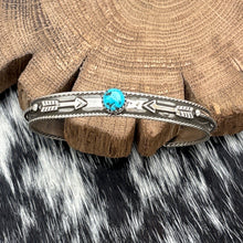 Load image into Gallery viewer, 1920s Native American NAVAJO Sterling & Turquoise Cuff Bracelet Double Arrows