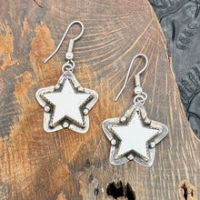 Load image into Gallery viewer, BUFFALO DANCER Taos Pueblo Sterling Silver & Wild Horse Star Dangle Earrings
