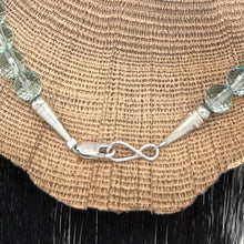 Load image into Gallery viewer, 1990s NATIVE AMERICAN Sterling Silver & Blue Chalcedony 5 Teardrop Bead Necklace