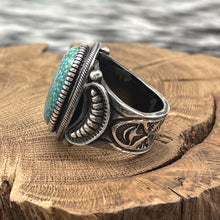 Load image into Gallery viewer, FLOYD PARKHURST Navajo Sterling Silver & Birdseye Turquoise Statement Ring 13