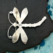 Load image into Gallery viewer, 1990s HOUSE OF BANGLES Mexico Large Sterling Silver & Multi-Stone Dragonfly Pin