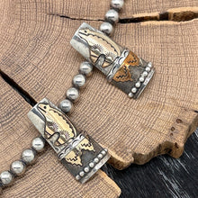 Load image into Gallery viewer, 1980s Native American NAVAJO Sterling Brass & Copper Fetish Bear Necklace Set