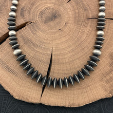 Load image into Gallery viewer, ROSE MARTIN Navajo Sterling Silver Handmade Saucer Beaded Necklace 20.5" - 22.5"