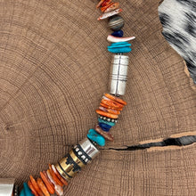 Load image into Gallery viewer, 1990s SOUTHWEST STYLE Sterling & Multi-Stone Corn Maiden Inlay Pendant Necklace