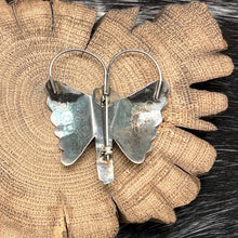 Load image into Gallery viewer, 1940s Native American NAVAJO Sterling Silver & Turquoise Butterfly Pin Stampings