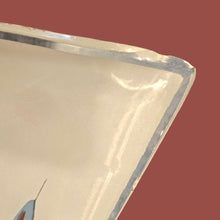 Load image into Gallery viewer, 1950s CEILING LIGHT SHADE Opaque White Glass Red Blue Airplanes Retro Space Age