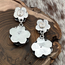 Load image into Gallery viewer, FEDERICO JIMENEZ Sterling Silver Double 3-D Rose Flower Post Earrings Curly Ques