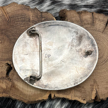 Load image into Gallery viewer, 1960s Native American NAVAJO Sterling Silver Turquoise Belt Buckle Cowboy Horse