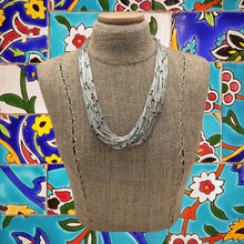 Load image into Gallery viewer, 1990s SOUTHWEST STYLE Sterling 50-Strand Liquid Silver Necklace Multicolor Beads
