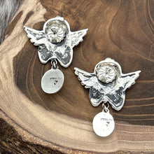 Load image into Gallery viewer, FEDERICO JIMENEZ Sterling Silver Angel Post Earrings Natural Turquoise Dangles