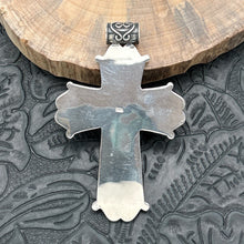Load image into Gallery viewer, THE BOYZ SILVER Mexico Sterling Silver Cross Pendant With Scrolls & 3-D Flowers