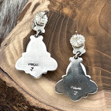 Load image into Gallery viewer, FEDERICO JIMENEZ Sterling Silver Onyx & Grey Pearl Cluster Dangle Post Earrings