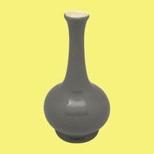 Load image into Gallery viewer, 1950s MID-CENTURY MOD Grey Lightly Speckled Pottery Bud Vase With Cream Interior