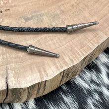 Load image into Gallery viewer, 1980s SOUTHWEST STYLE Antler Slice Bolo Tie With Snake Applique & Sterling Tips