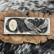 Load image into Gallery viewer, SOUTHWEST STYLE Nickel Silver Statement Belt Buckle Eagle & Scorpion Signed TT
