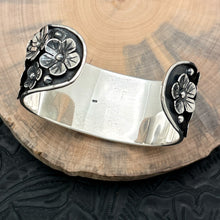 Load image into Gallery viewer, THE BOYZ SILVER Mexico Sterling Silver Cuff Bracelet Butterflies & 3-D Flowers