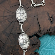 Load image into Gallery viewer, BUFFALO DANCER Taos Pueblo Coin & Sterling Silver Cross Concho Station Necklace
