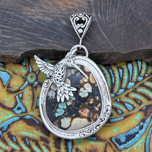 Load image into Gallery viewer, SOM'S BALI Lovely Sterling Silver & Hubei Turquoise Hummingbird Pendant