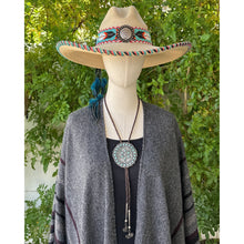 Load image into Gallery viewer, SOUTHWEST STYLE Sterling Bolo Tie With Zuni Turquoise Slide Filigree Butterflies