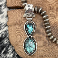 Load image into Gallery viewer, WILSON PADILLA Navajo Sterling Silver & Turquoise Pendant Necklace Saucer Beads