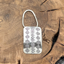 Load image into Gallery viewer, Native American NAVAJO Sterling Silver Rectangular Keychain Diamond Stampings