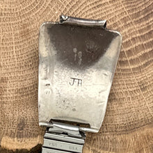 Load image into Gallery viewer, 1950s Native American NAVAJO Sterling & Green Turquoise Watch Tips With Band