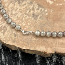 Load image into Gallery viewer, WILSON PADILLA Navajo Sterling Natural Kingman Turquoise Squash Blossom Necklace