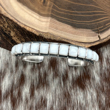 Load image into Gallery viewer, FEDERICO JIMENEZ Sterling Silver & Mother Of Pearl 21-Stone Cuff Bracelet Stamps
