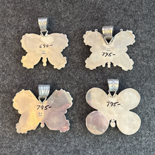 Load image into Gallery viewer, Lot Of 4 Rosella Paxton Sterling Silver & Chinese Turquoise Butterfly Pendants