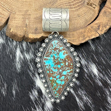 Load image into Gallery viewer, MARIO MADRID Southwest Style Sterling Silver & Turquoise Pendant Removable Bail