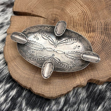 Load image into Gallery viewer, 1940s NATIVE AMERICAN Navajo Sterling Silver Oval Ashtray Charming Stampings